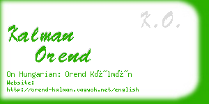 kalman orend business card